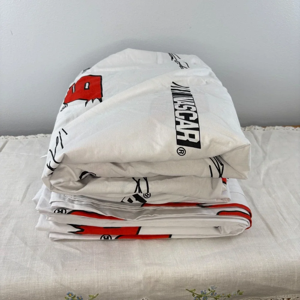 Vintage NASCAR  #9 Kasey Kahne Queen Sheet Set White Red Signature Made in USA